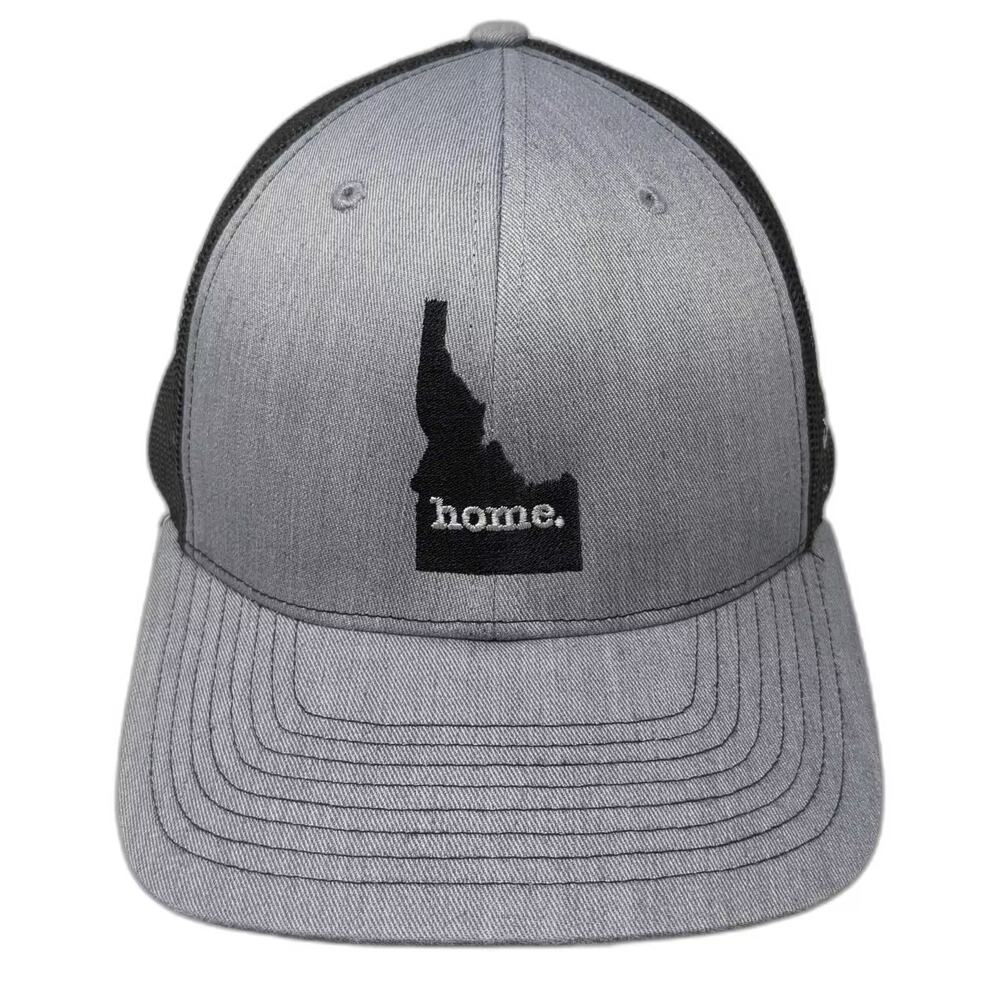 The Home T Idaho Home State Trucker Hat Gray One Size Mesh Snapback Adjustable